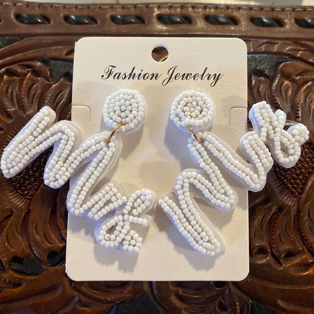 ‘MRS’ bachelorette earrings